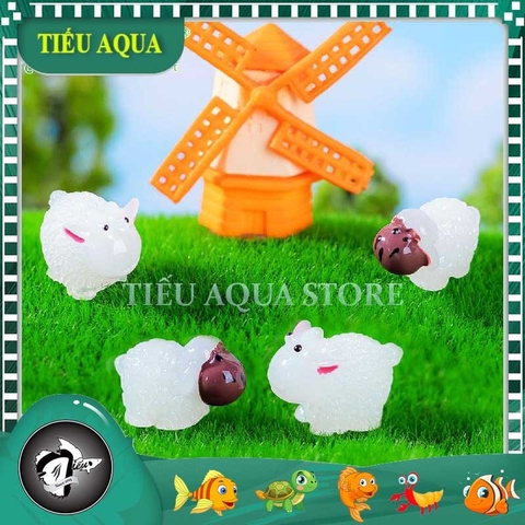 Phụ Kiện Tiểu Cảnh - Cừu Dạ Quang (ZC-971) - Tiểu Cảnh Trang Trí Chậu Sen đá, Hồ Cá, Bonsai, Terrarium