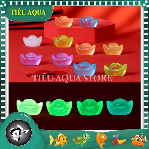 Phụ Kiện Tiểu Cảnh - Đĩnh Vàng Dạ Quang (ZC-1087) - Tiểu Cảnh Trang Trí Hồ Cá, Bonsai, Terrarium