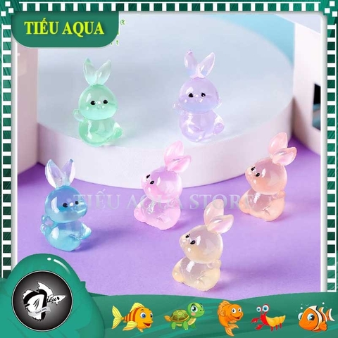 Phụ Kiện Tiểu Cảnh - Thỏ Con, Thỏ Dạ Quang (ZC-975) - Tiểu Cảnh Trang Trí Chậu Sen đá, Hồ Cá, Bonsai, Terrarium