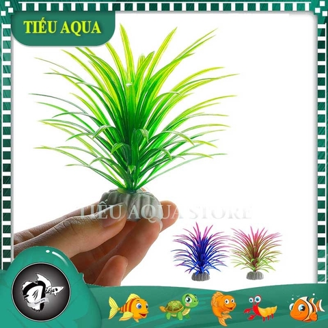 Phụ Kiện Tiểu Cảnh - Mô hình cây rong nhựa 10cm (YR-80) - Tiểu Cảnh Trang Trí Hồ Cá