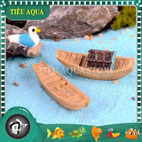 Phụ Kiện Tiểu Cảnh - Mô Hình Thuyền Nhỏ (ZC-270) - Tiểu Cảnh Trang Trí Chậu Sen đá, Hồ Cá, Bonsai, Terrarium