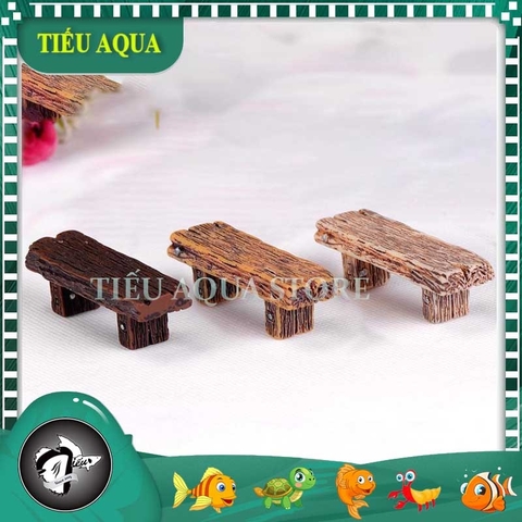 Phụ Kiện Tiểu Cảnh - Ghế Băng Bằng Gỗ (ZC-111) - Tiểu Cảnh Trang Trí Chậu Sen đá, Hồ Cá, Bonsai, Terrarium