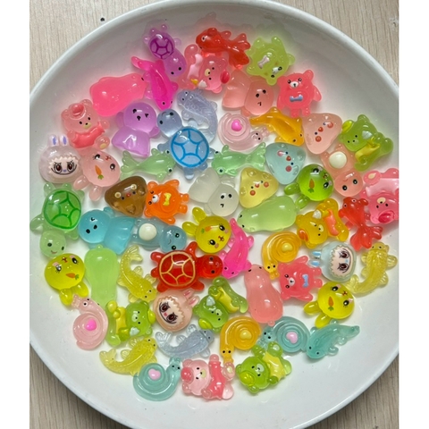 Phụ Kiện Tiểu Cảnh - Mô Hình Sinh vật biển mini dạ quang phát sáng - Tiểu Cảnh Trang Trí Chậu Sen đá, Hồ Cá, Terrarium