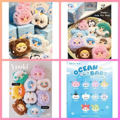 [Blindbox Chính Hãng] Gấu Bông Yooki Ocean Baby - Yooki Hải Sản - Móc khoá - Quà Tặng cho bé