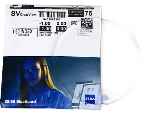 Tròng kính lọc ánh sáng xanh ZEISS ClearView Duravison Platinum 1.60