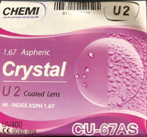 Tròng kính CHEMI U2 chiết suất 1.67