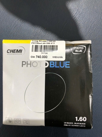 Tròng CHEMI U6 đổi màu lọc ánh sáng xanh chiết suất 1.60