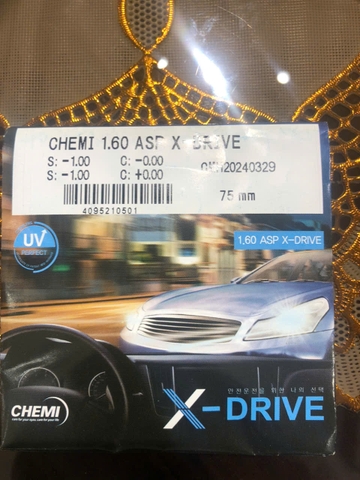 Tròng kính LÁI XE CHEMI X-DRIVE  chiết suất 1.60
