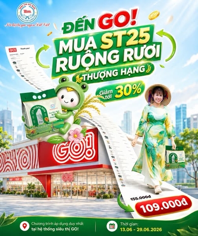 [SĂN SALE KHỦNG] GẠO ST25 RUỘNG RƯƠI BẢO MINH GIẢM ĐẬM 30% TẠI SIÊU THỊ GO!
