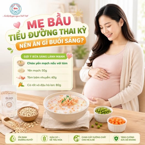 MẸ BẦU TIỂU ĐƯỜNG THAI KỲ BỮA SÁNG ĂN GÌ? CÔNG THỨC CHÁO YẾN MẠCH TÔM DINH DƯỠNG