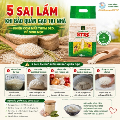 5 SAI LẦM KHI BẢO QUẢN GẠO TẠI NHÀ KHIẾN CƠM MẤT THƠM DẺO, DỄ SINH MỌT
