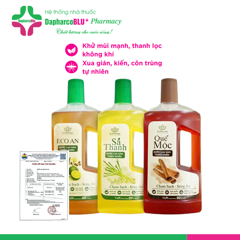 Nước Lau Sàn Thiên Nhiên 1000ml - Hỗ trợ xua đuổi muỗi, côn trùng - Thành phần lành tính, hương thơm dịu nhẹ