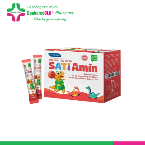 Đạm trẻ em SatiAmin [Hộp 20 gói bột cốm] Hỗ trợ bé ăn ngon miệng
