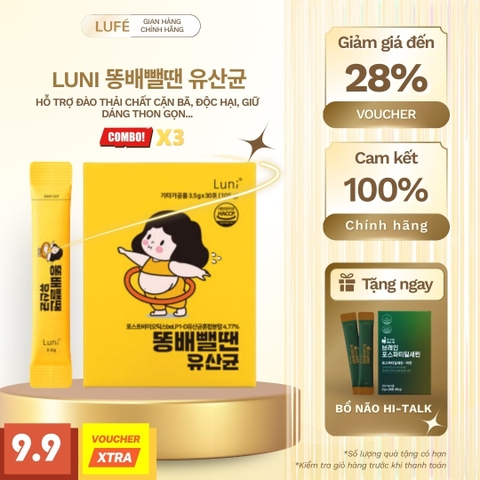 ENZYME LUNI 똥배뺄땐 유산균 - HỖ TRỢ ĐÀO THẢI CHẤT CẶN BÃ, ĐỘC HẠI TRONG CƠ THỂ, THON GỌN DÁNG... (3 HỘP)