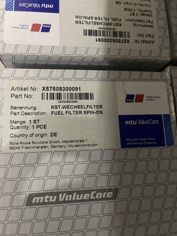 Lọc nhiên liệu MTU X57508300091