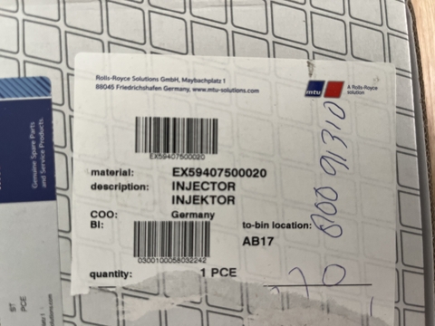 Kim phun nhiên liệu MTU X59407500020