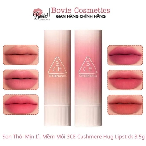 Son Thỏi Mịn Lì, Mềm Môi 3CE Cashmere Hug Lipstick 3.5g
