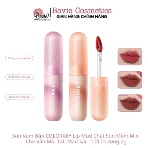 Son Kem Bùn Mềm Mịn Như Nhung Colorkey Mousse Lip Mud Matte 2g