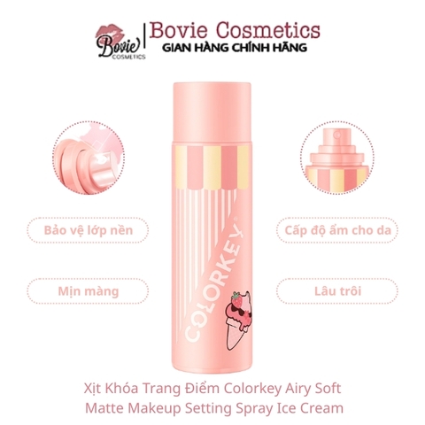 Xịt Khóa Trang Điểm Colorkey Airy Soft Matte Makeup Setting Spray Ice Cream