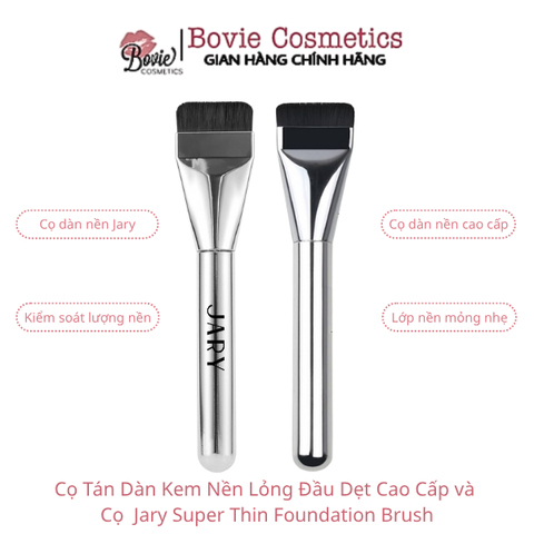 Cọ quét Jary, dàn kem nền đầu dẹt (kèm vỏ bọc silicon), hỗ trợ dàn kem nền mỏng mịn tự nhiên, lông cọ mềm mại