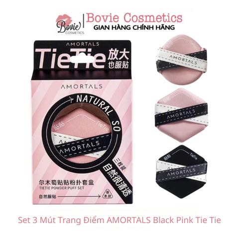 Set 3 Mút Trang Điểm AMORTALS Black Pink Tie Tie