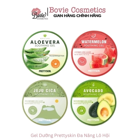 Gel dưỡng da lô hội, làm dịu, phục hồi đa năng Prettyskin 300ml