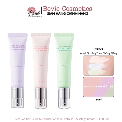 Kem Lót Nâng Tone Chống Nắng Klavuu White Pearlsation Ideal Actress Backstage Cream SPF30 PA++ 30ml