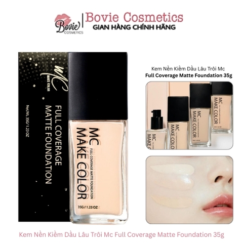 Kem Nền Kiềm Dầu Lâu Trôi Mc Make Color Full Coverage Matte Foundation 35g