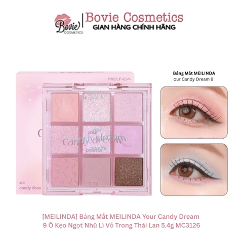 [MEILINDA] Bảng Mắt MEILINDA Your Candy Dream 9 Ô Kẹo Ngọt Nhũ Lì Vỏ Trong Thái Lan 5.4g MC3126