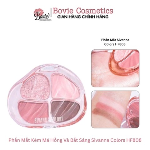 Phấn Mắt Kèm Má Hồng Và Bắt Sáng Sivanna Colors HF808