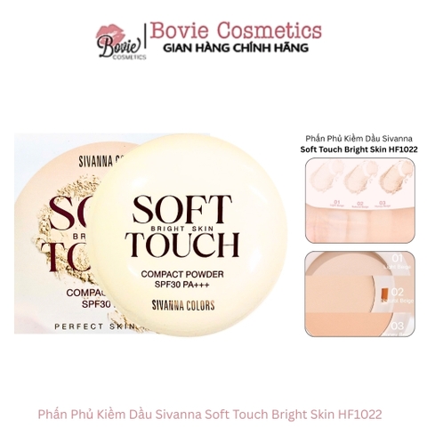Phấn Phủ Sivanna Colors Soft Touch Bright Skin Compact Powder SPF30 PA+++ HF1022