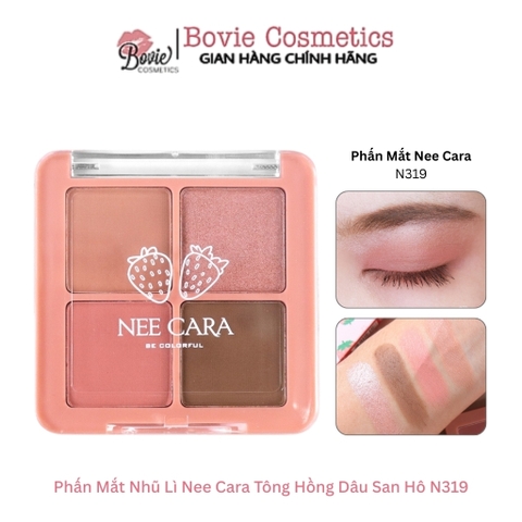 Phấn Mắt Nhũ Lì Nee Cara Tông Hồng Dâu San Hô N319