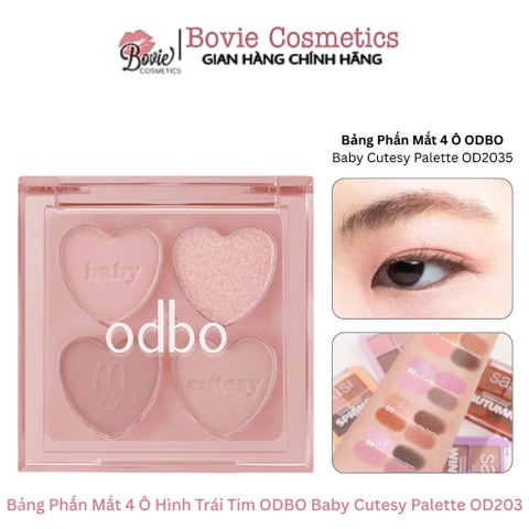 Bảng Phấn Mắt 4 Ô Hình Trái Tim ODBO Baby Cutesy Palette OD2035