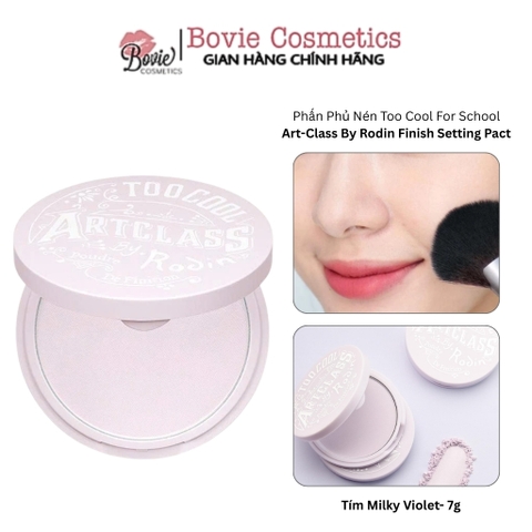 Phấn phủ kiềm dầu Too Cool For School Artclass By Rodin Finish Setting Pact Tím Milky Violet Điều Chỉnh Sắc Tố Da