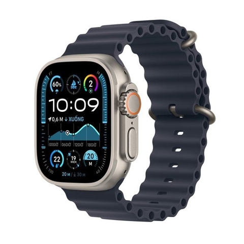 Đồng hồ Apple Watch Ultra 2 2024 GPS + Cellular 49mm Natural Titanium (Vỏ Thép Dây Navy Ocean Band) (MX4D3VN/A)