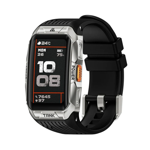 Đồng hồ Kospet Tank X2 Ultra GPS 34mm Bluetooth (Vỏ Thép Dây Silicon) - Bạc