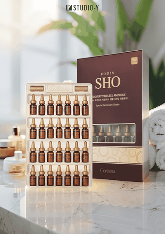 Tinh chất phục hồi trẻ hóa da hạn chế nếp nhăn Coreana Rodin SHO Recovery Timeless Ampoule