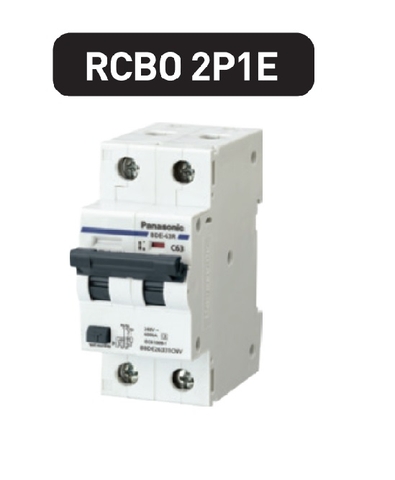 BBDE20631CNV - Cầu dao chống giật RCBO 2P 6A Panasonic, 30mA
