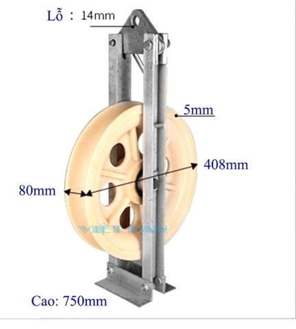 Puly nhựa kéo dây đường kính 408x80mm