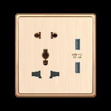 Mặt ổ cắm đa năng + ổ cắm đơn 2 chấu + 2 USB KT86x89mm mã S7MS/USB