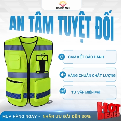 Áo phản quang cảnh sát giao thông 3 đường ngang