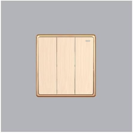 Mặt 3 công tắc 1 chiều 16A - 250V KT86x89mm mã S703