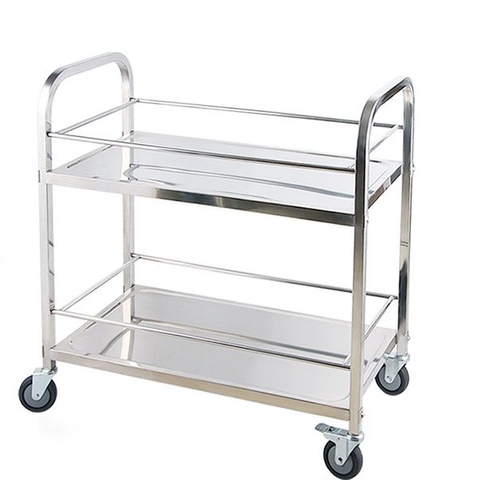 Xe đẩy thức ăn 2 tầng inox