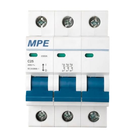 Aptomat MCB 3 pha, 25A, 6kA