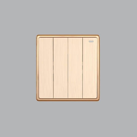 Mặt 4 công tắc 1 chiều 16A - 250V KT86x89mm mã S704