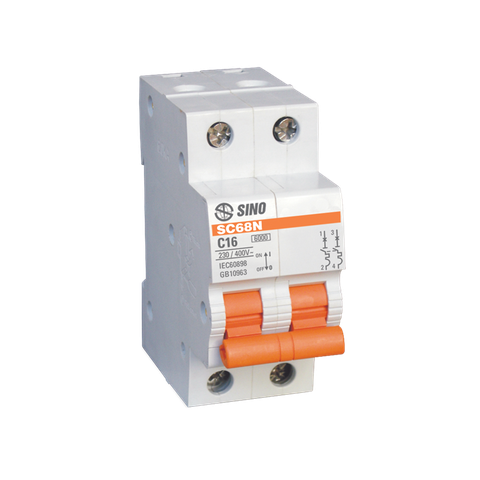 Aptomat đôi SINO 2P 25A 6kA SC68N/C2025