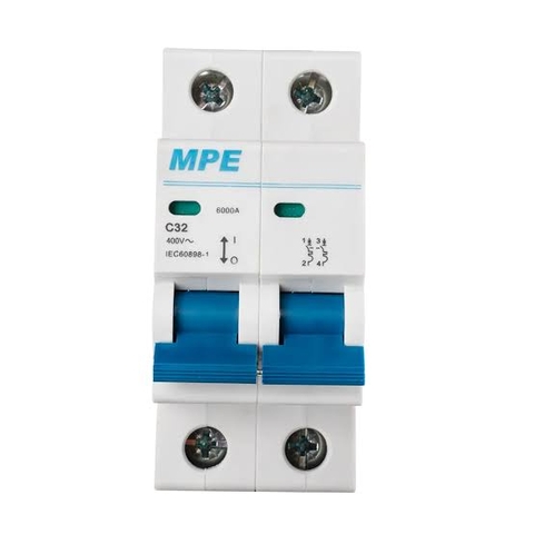 Cầu dao tự động MCB 2 pha, 32A, 6kA