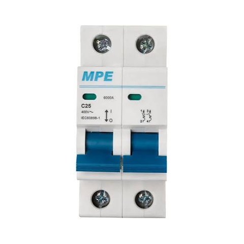 Aptomat MCB 2 pha, 25A, 6kA