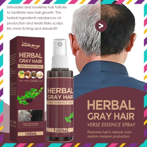 Xịt Tóc Herbal gray hair linh chi kích đen tóc  100ml  - HTHshop102