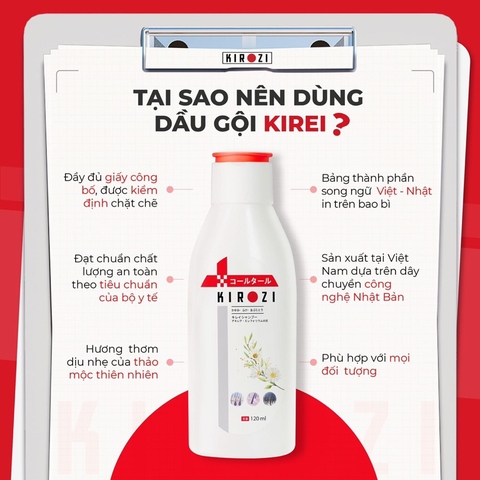Dầu gội Kirozi, kirei Nhật Bản sạch gàu nấm- Chai 120ml - HTshop